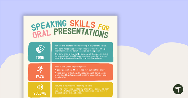 Go to Speaking Skills for Oral Presentations Poster teaching resource
