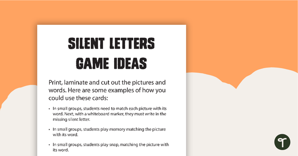 Silent Letters Match-Up Activity teaching resource