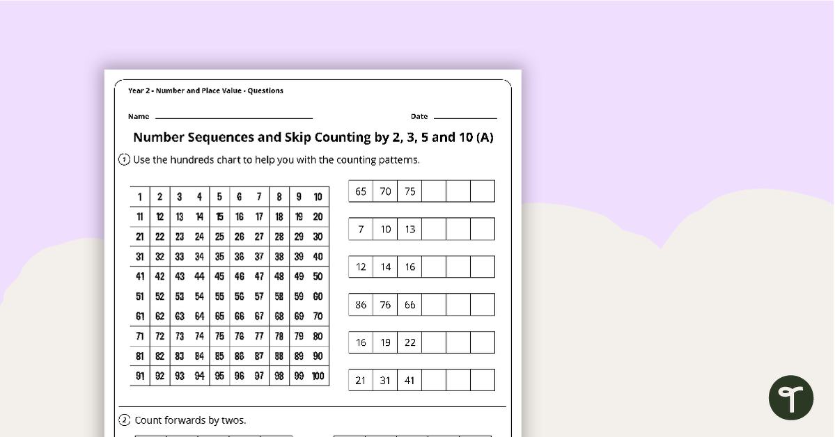 Preview image for Number Worksheets - Number and Place Value - Year 2 - teaching resource