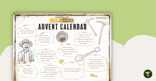 Australian Gold Rush: Advent Calendar teaching resource