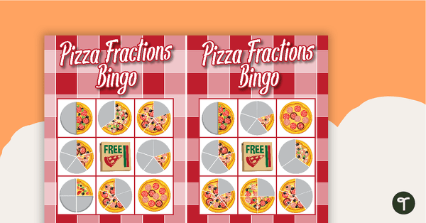 Go to Pizza Fraction Bingo - 1/2, 1/3, 1/4, 1/5 teaching resource