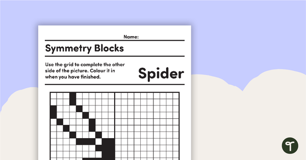 Symmetry Blocks Grid Activity - Spider teaching resource