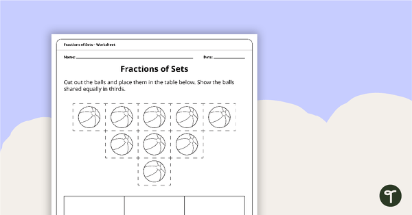 Fractions of Sets Worksheets teaching resource