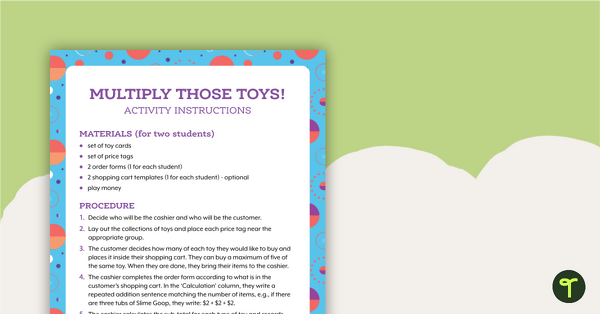 Preview image for Multiply Those Toys! - teaching resource
