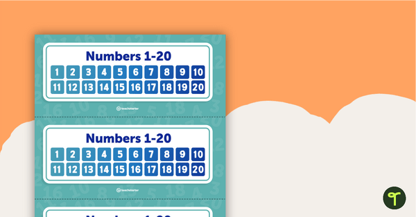 Number Chart – 1-20 teaching resource