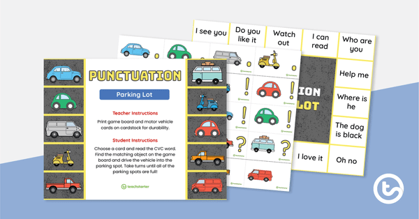 Image of Punctuation Parking Lot Game