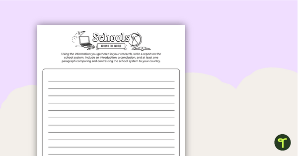 Schools Around the World – Brochure and Writing Template teaching resource