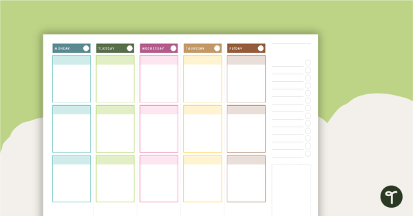Cactus Printable Teacher Planner – Weekly Overview teaching resource