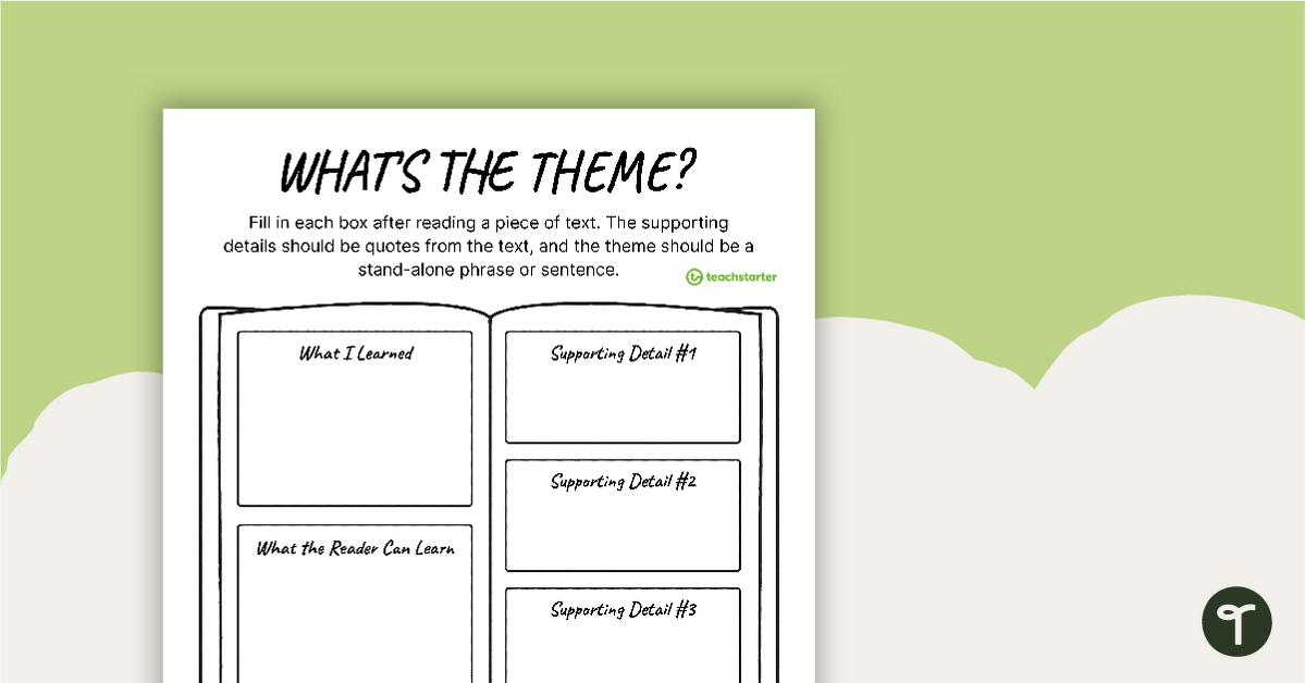 What's the Theme? - Graphic Organizer teaching resource