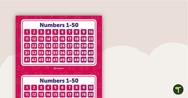 Preview image for Number Chart – 1-50 - teaching resource