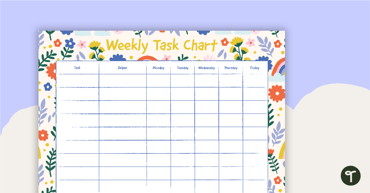 Affirmations – Weekly Task Chart teaching resource