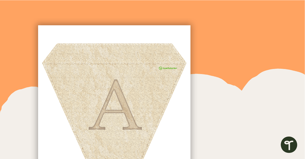 Historical Cream - Letter and Numbers Bunting teaching resource