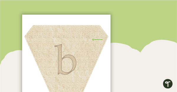 Historical Cream - Letter and Numbers Bunting teaching resource