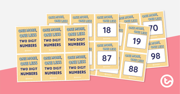 One More, One Less Match-Up - Two-Digit Numbers teaching resource