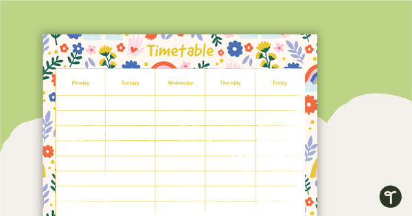 Affirmations – Weekly Timetable teaching resource