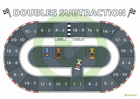 Doubles Subtraction – Number Facts Board Game teaching resource