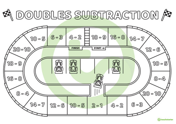 Doubles Subtraction – Number Facts Board Game teaching resource