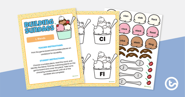 Preview image for Building Sundaes Game - L Blends - teaching resource