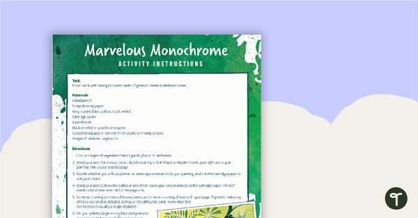 Marvelous Monochrome Activity teaching resource