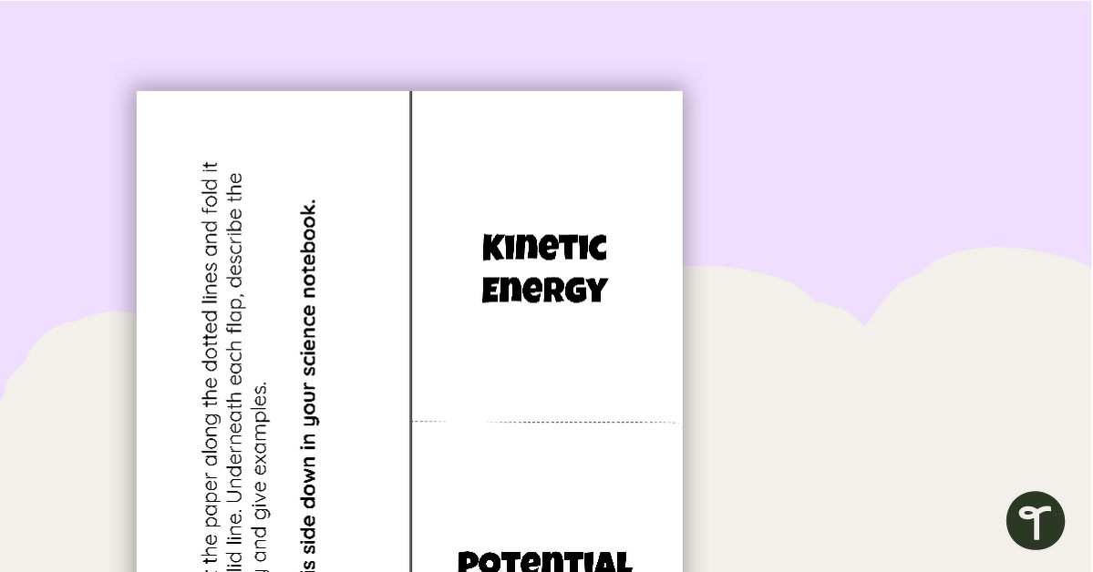 Kinetic and Potential Energy Foldable teaching resource