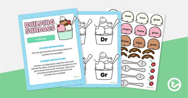 Preview image for Building Sundaes Game - R Blends - teaching resource