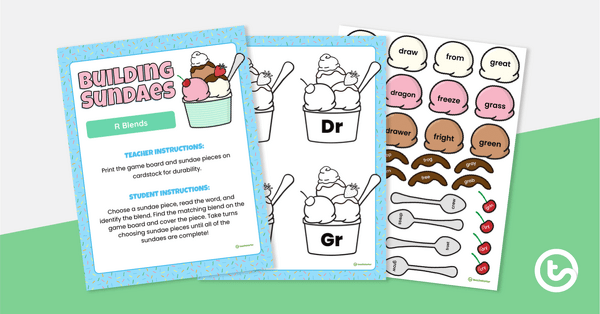 Go to Building Sundaes Game - R Blends teaching resource