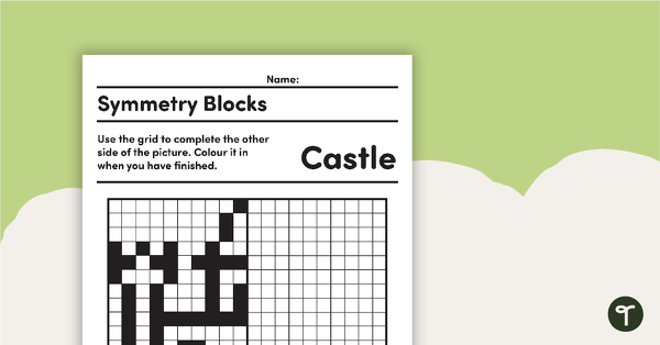 Symmetry Blocks Grid Activity - Castle teaching resource