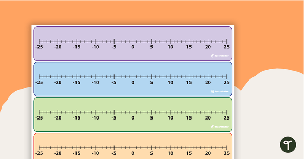 Number Line -25 to 25 teaching resource