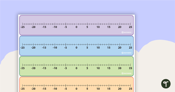 Number Line -25 to 25 teaching resource