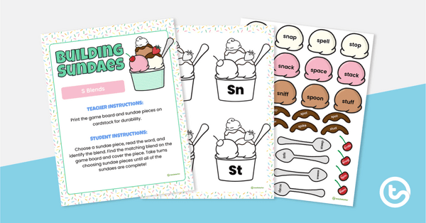 Preview image for Building Sundaes Game - S Blends - teaching resource