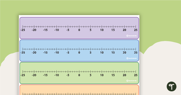 Preview image for Number Line -25 to 25 - teaching resource