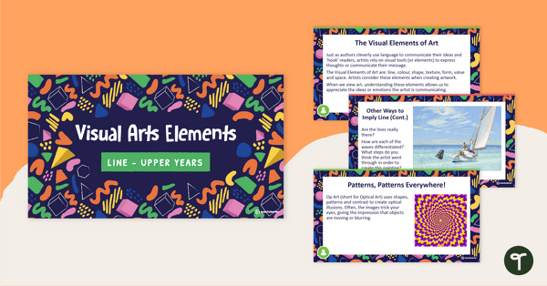 Preview image for Visual Arts Elements Line PowerPoint - Upper Years - teaching resource