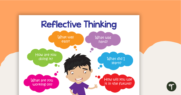 Reflective Thinking Poster and Cards teaching resource
