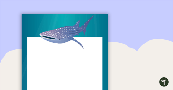 Go to Whale Shark Page Border teaching resource