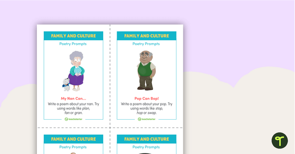 Family and Culture Poetry Prompts – Task Cards teaching resource