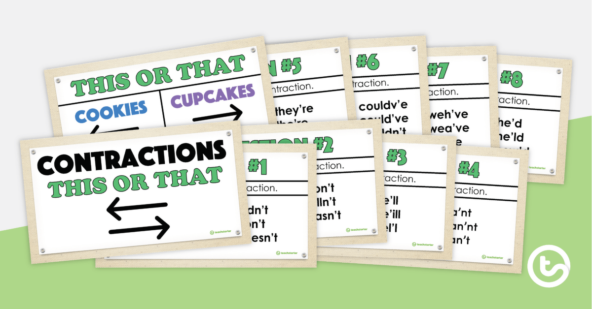 This or That! PowerPoint Game - Contractions teaching resource