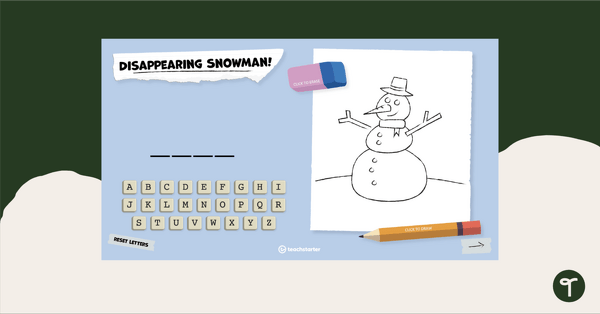 Image of Disappearing Snowman (Hangman Alternative)