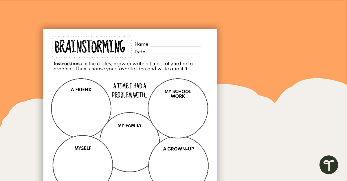 Brainstorming Template - A Time I Had a Problem With... teaching resource