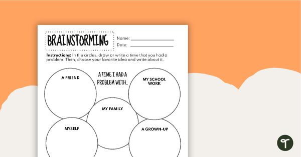 Brainstorming Template - A Time I Had a Problem With... teaching resource