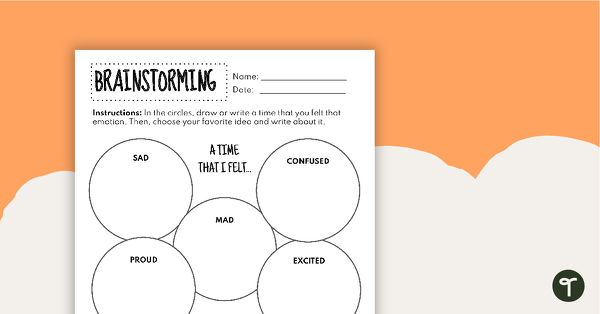 Preview image for Brainstorming Template - A Time That I Felt... - teaching resource