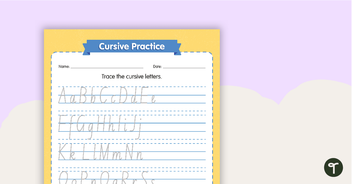 Cursive Writing - Cursive Alphabet Handwriting Practice Sheets teaching resource