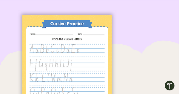 Go to Cursive Writing - Cursive Alphabet Handwriting Practice Sheets teaching resource
