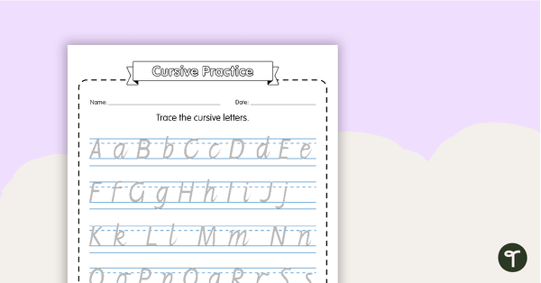 Preview image for Cursive Practice - Letters - teaching resource