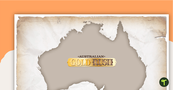 Australian Gold Rush: Map Where It's At - Worksheet teaching resource