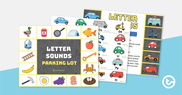 Letter Sounds Parking Lot Game teaching resource