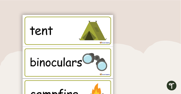 36 Camping Theme Vocabulary Words teaching resource
