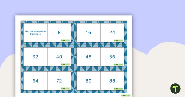 Preview image for Skip Counting by 8s Dominoes - teaching resource