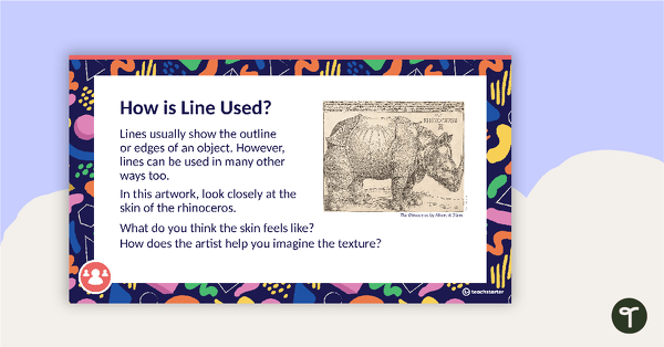 Go to Visual Arts Elements Line PowerPoint - Lower Years teaching resource