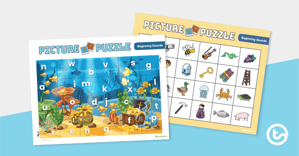 Go to Beginning Sounds Picture Puzzle teaching resource