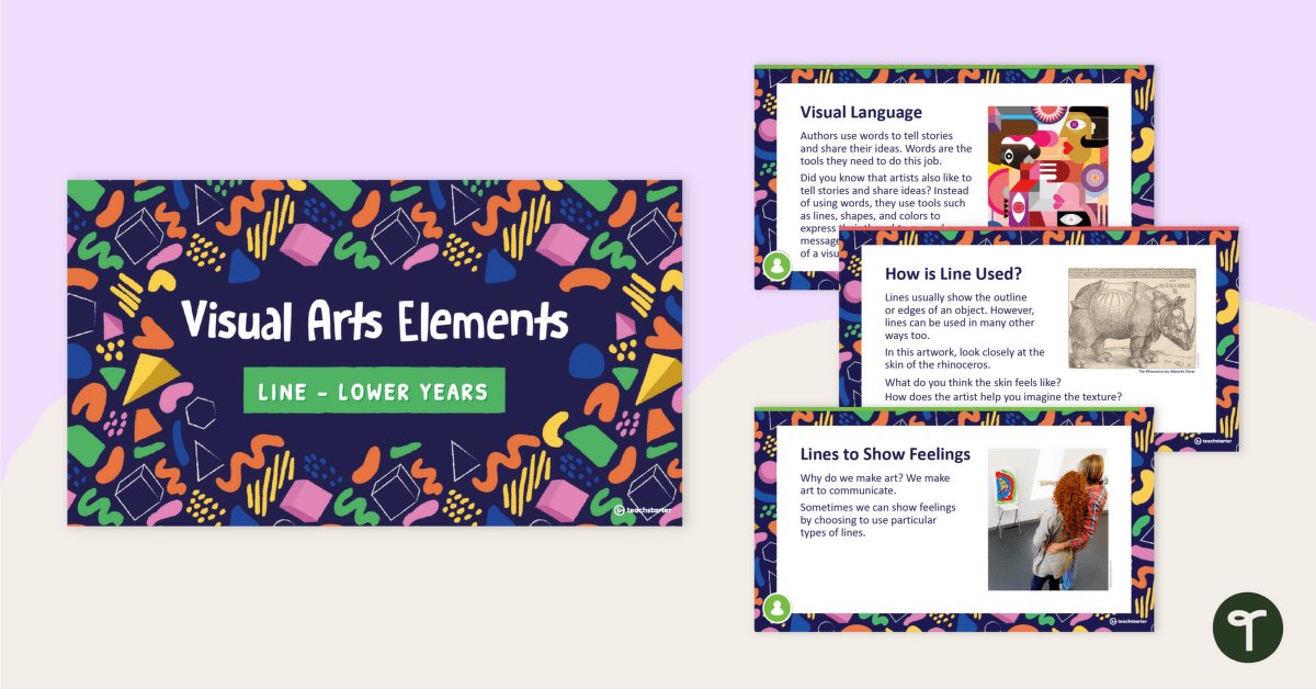 Visual Arts Elements Line PowerPoint - Lower Years teaching resource